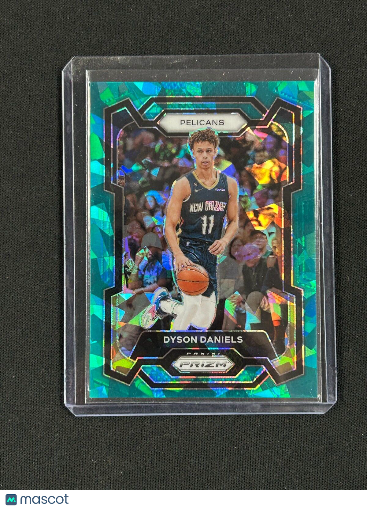 2023-24 Panini Prizm Green Cracked Ice #220 Dyson Daniels /225