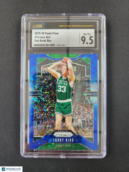 Larry Bird 23 Panini Prizm BLUE FAST BREAK PRIZM /175 Celtics #189 CSG 9.5