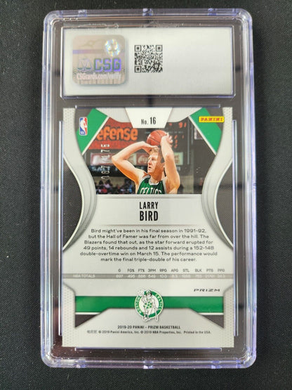 Larry Bird 23 Panini Prizm BLUE FAST BREAK PRIZM /175 Celtics #189 CSG 9.5