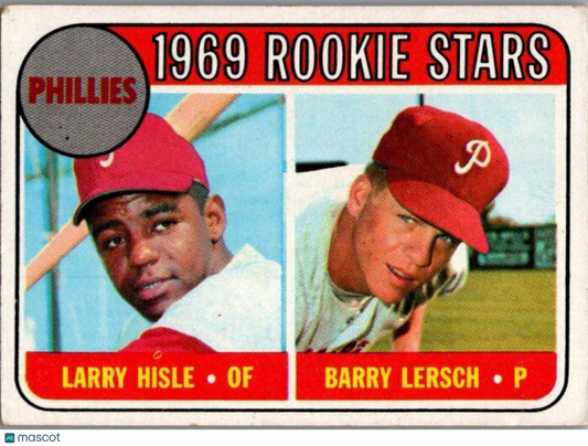 1969 Topps #206 Phillies 1969 Rookie Stars (Larry Hisle / Barry Lersch) RS, RC