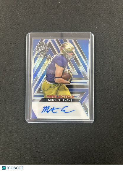 2024 Leaf Press Pass Premium BLUE REFLECTOR Auto Autograph Mitchell Evans  #/20