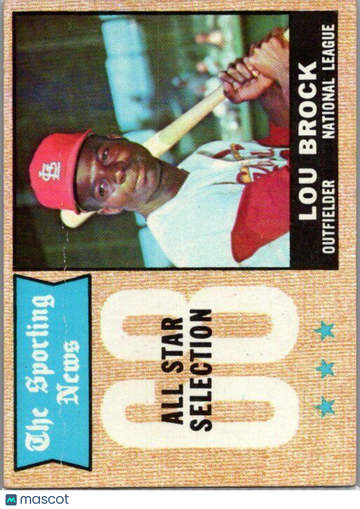 1968 Topps #372 Lou Brock - VG Crease