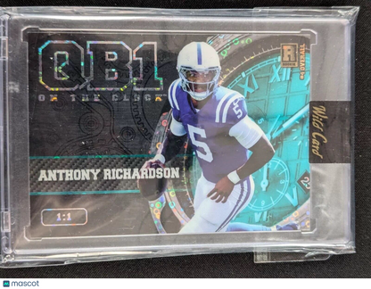 2024 Wild Card Anthony Richardson #OCW-AR2 Black On the Clock Teal 1/1 (RC)