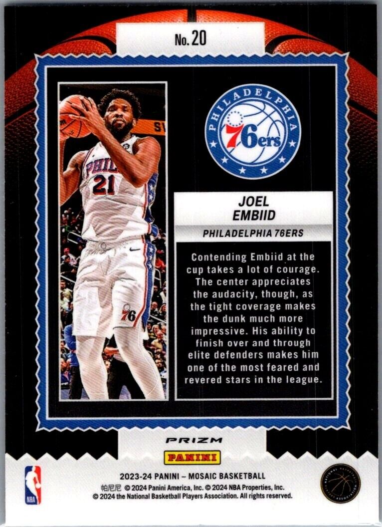 2023-24 Panini Mosaic Joel Embiid #20 Mosaic