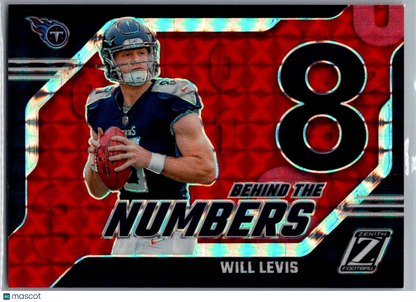 2023 Panini Zenith - Behind The Numbers Red #29 Will Levis (RC)