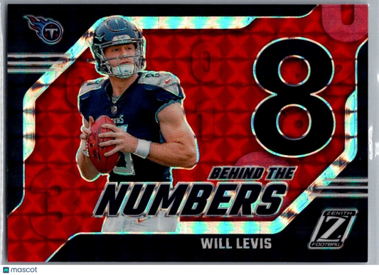 2023 Panini Zenith - Behind The Numbers Red #29 Will Levis (RC)