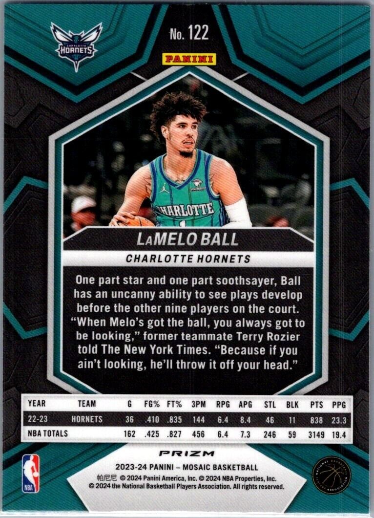 2023 Panini Mosaic LaMelo Ball #168 Blue Reactive