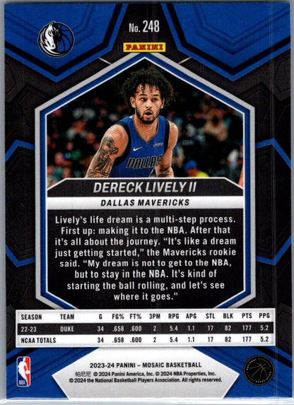 2023-24 Panini Mosaic Dereck Lively II #248 Rookie