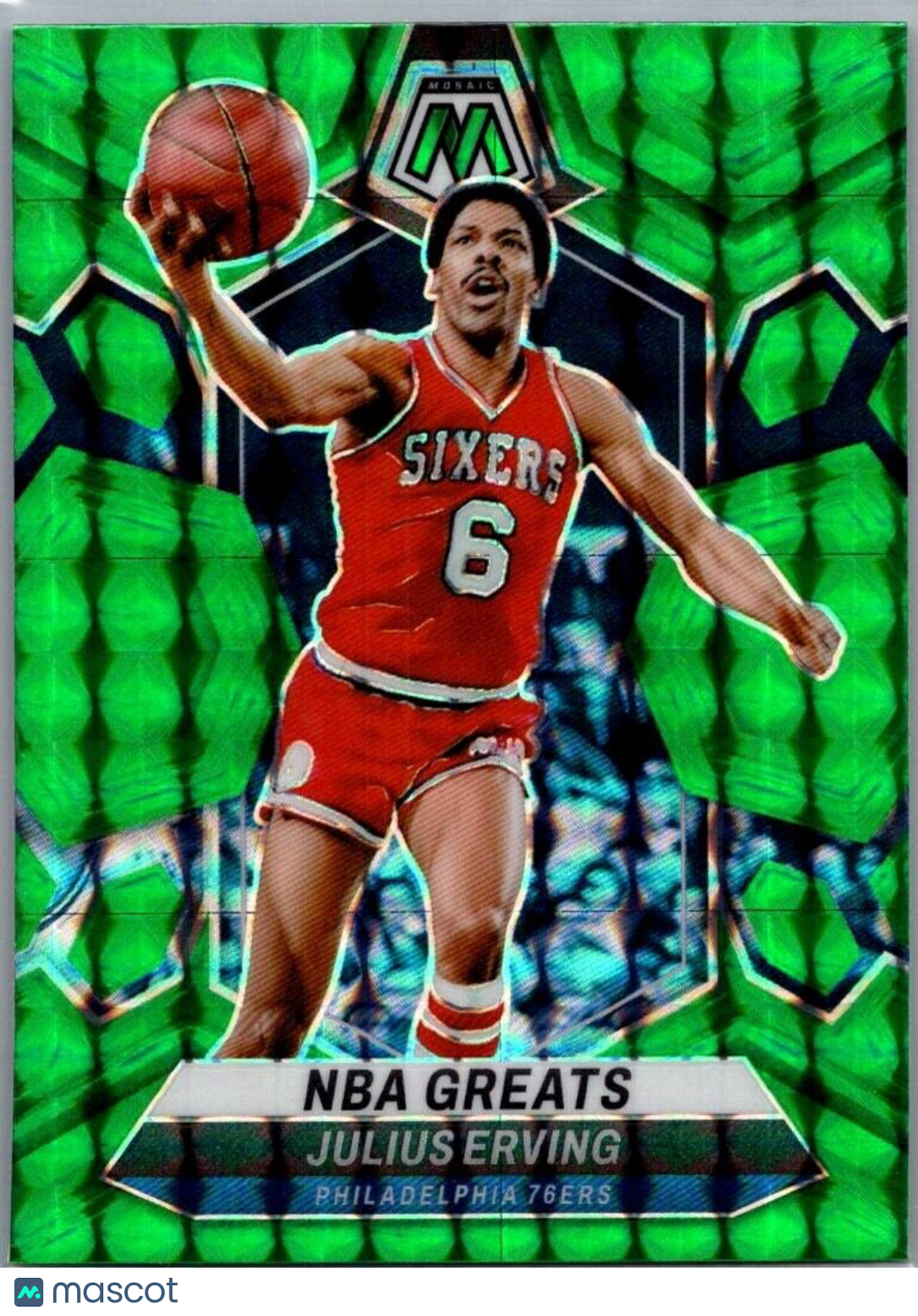 2023-24 Panini Mosaic Julius Erving #292 Green Mosaic NBA Greats