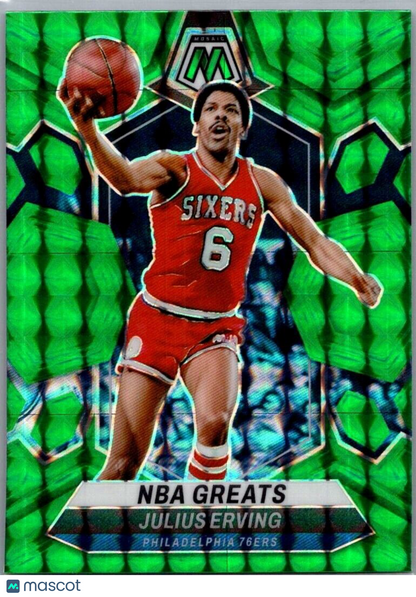 2023-24 Panini Mosaic Julius Erving #292 Green Mosaic NBA Greats