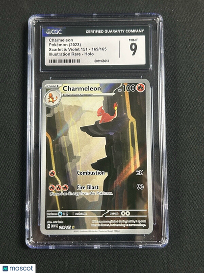 Charmeleon POKÉMON SCARLET & VIOLET 151 2023 #169/165 FULL Art Rare CGC 9 MINT