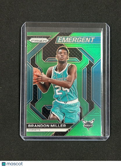 2023-24 Panini Prizm - Emergent Green Prizm #17 Brandon Miller (RC)