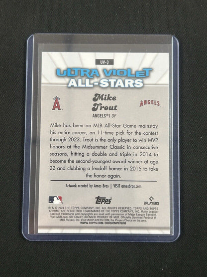 2024 Topps Chrome Ultra Violet All Stars Green #UV-3 Mike Trout