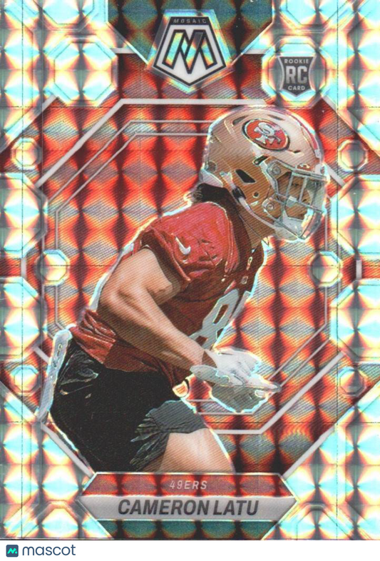 2023 Panini Mosaic #295 Cameron Latu Silver No Huddle Mosaic