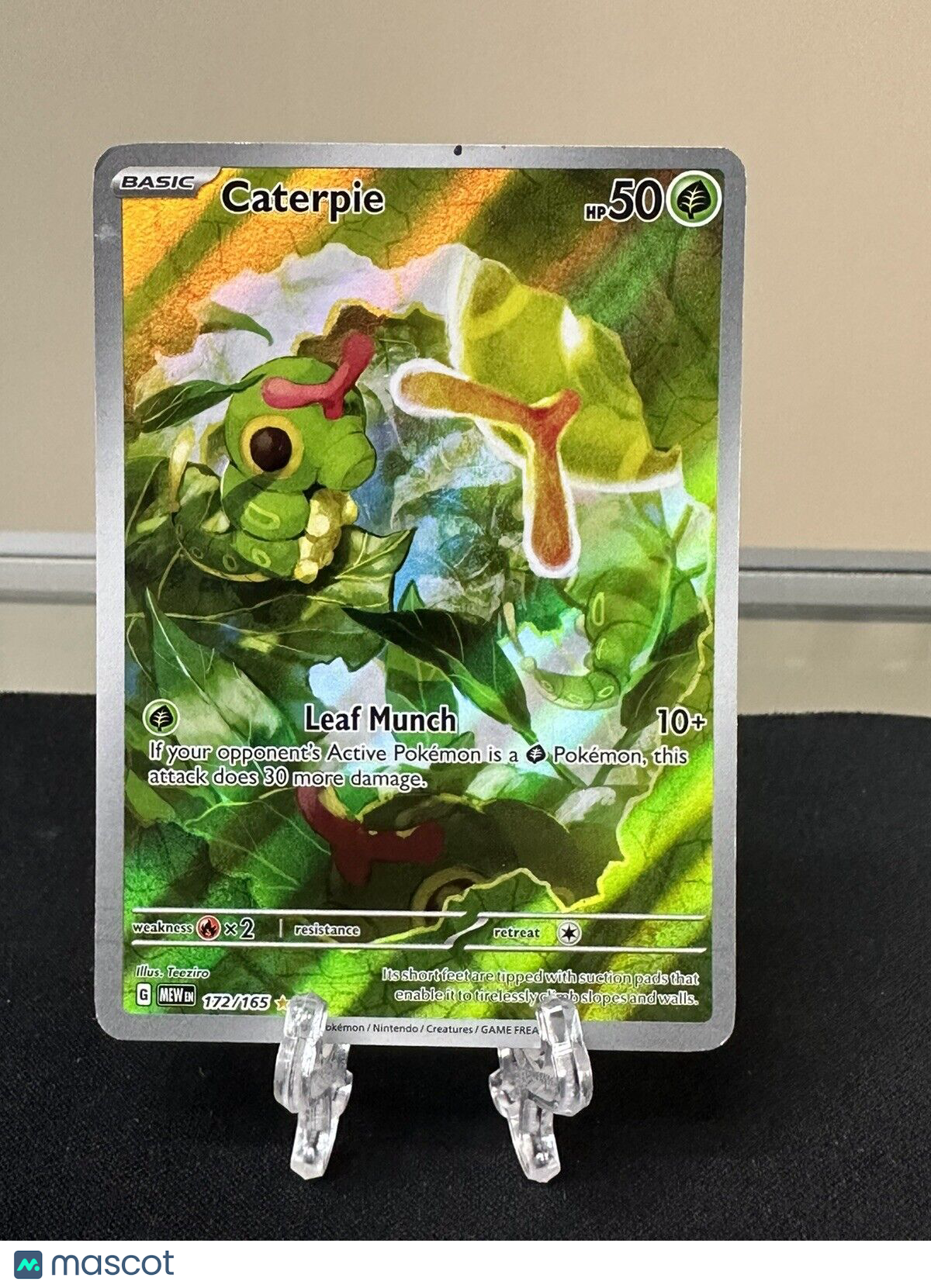 Pokémon TCG Caterpie Scarlet & Violet-151 172/165 Holo Illustration Rare