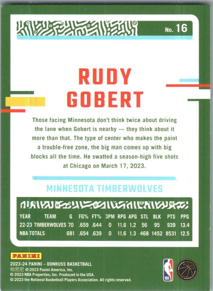 2023-24 Panini Donruss - #16 Rudy Gobert