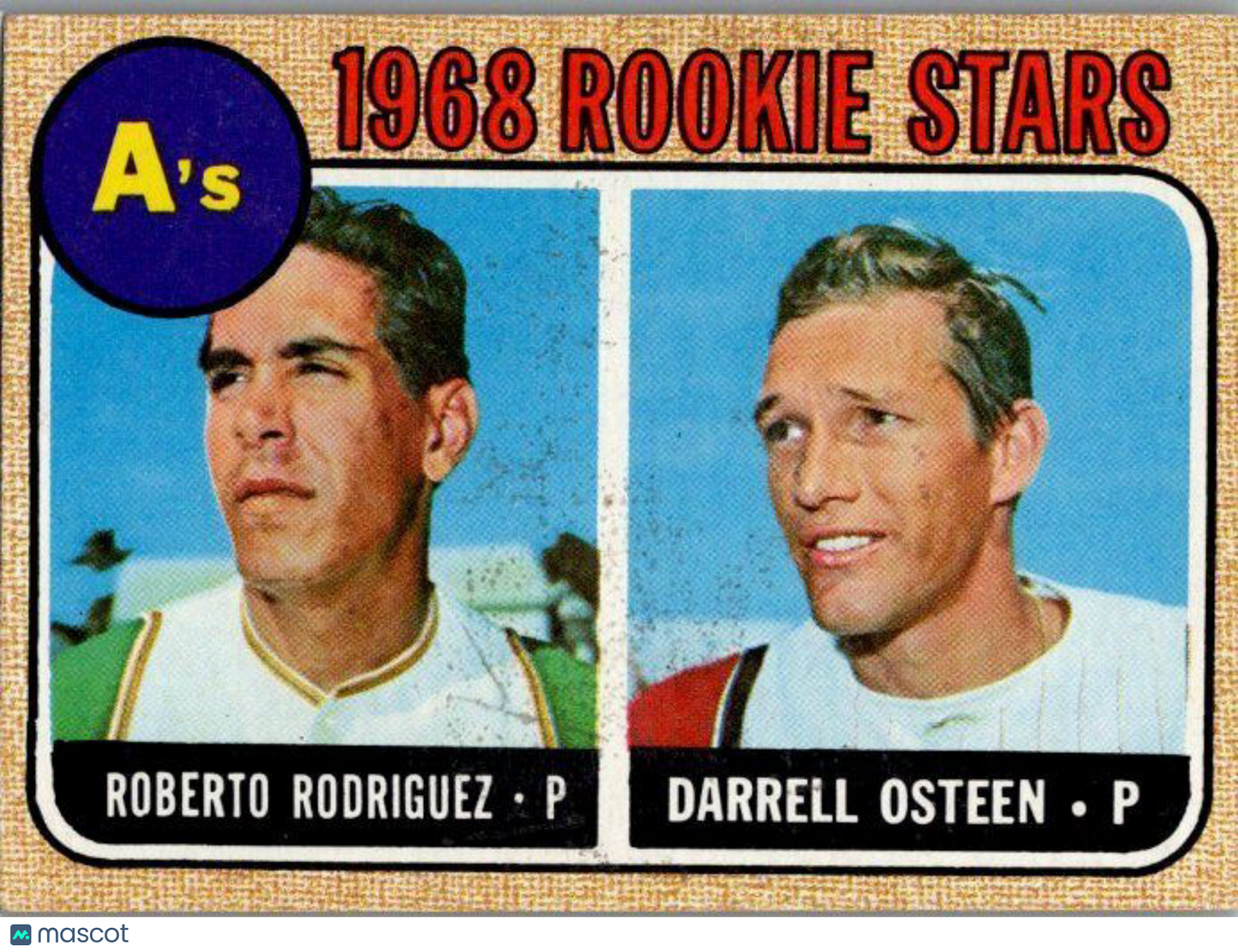 1968 Topps #199 A's 1968 Rookie Stars (Roberto Rodriguez / Darrell Osteen) EX-NM