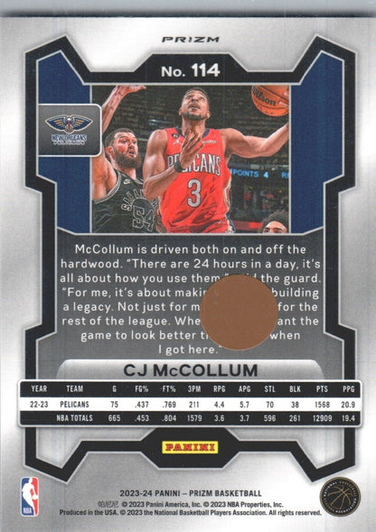 2023-24 Panini Prizm - Red Ice #114 C.J. McCollum