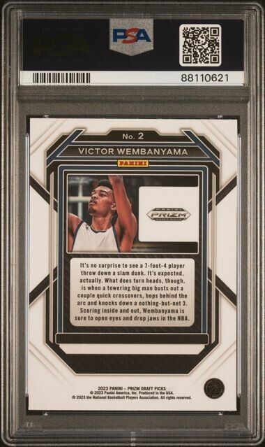 2023 Panini Prizm Draft Picks #2 Victor Wembanyama PSA GEM MT 10