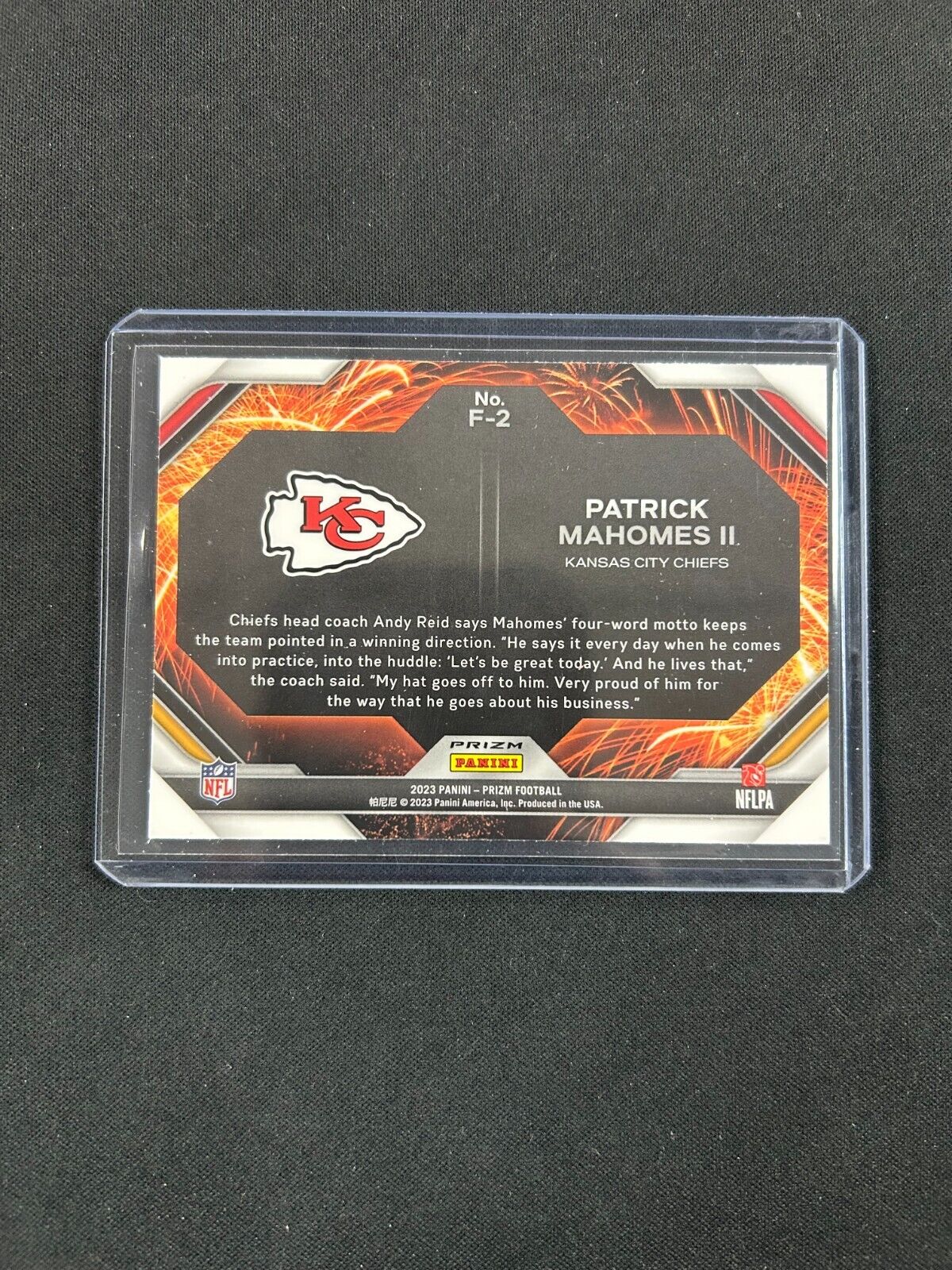 2023 Panini Prizm Green Fireworks #F-2 Patrick Mahomes II