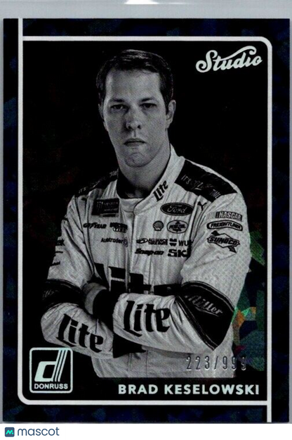 2018 Panini Donruss NASCAR - Studio Cracked Ice #S13 Brad Keselowski /999