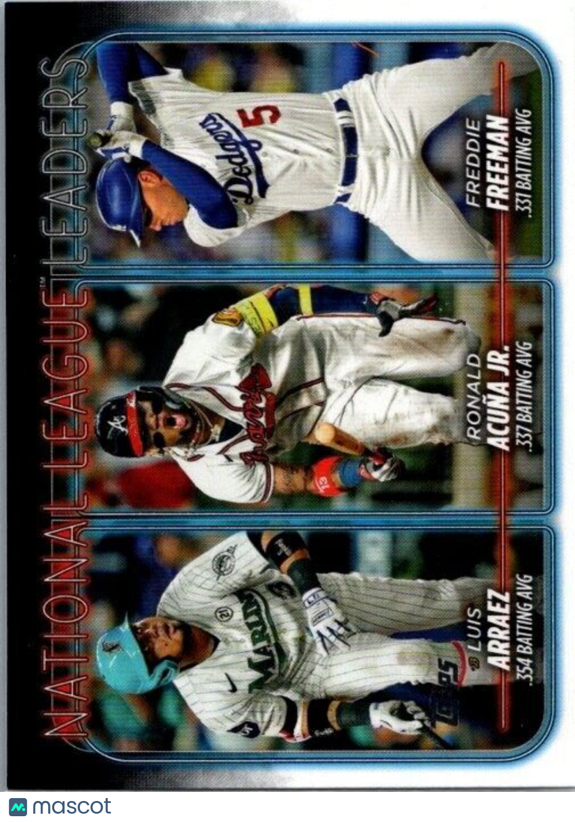 2024 Topps NL Leaders #206 Arraez, Acuna, Freeman