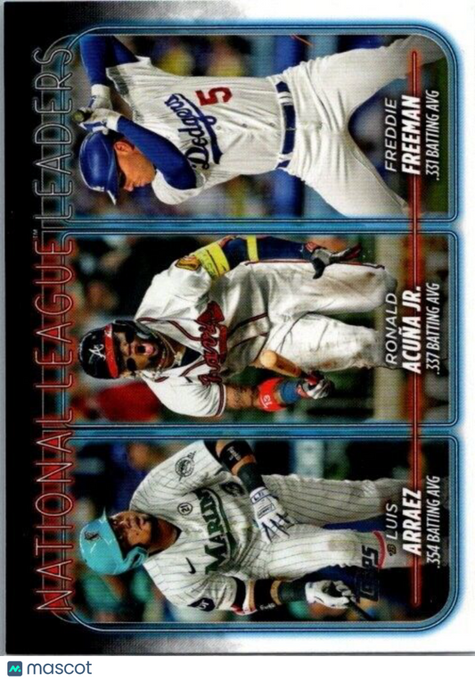 2024 Topps NL Leaders #206 Arraez, Acuna, Freeman