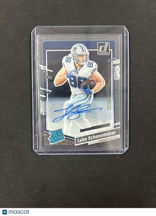 Luke Schoonmaker 2023 Clearly Donruss Rated Rookie Auto #73 Dallas Cowboys