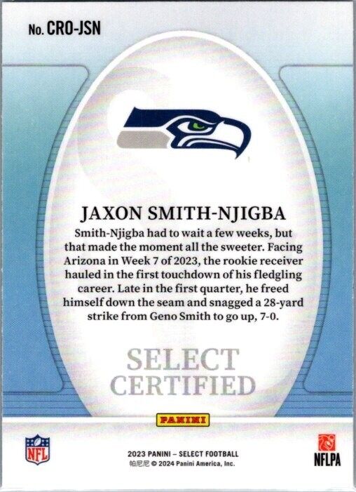 2023 Panini Select - Select Certified Rookies #CRO-JSN Jaxon Smith-Njigba (RC)