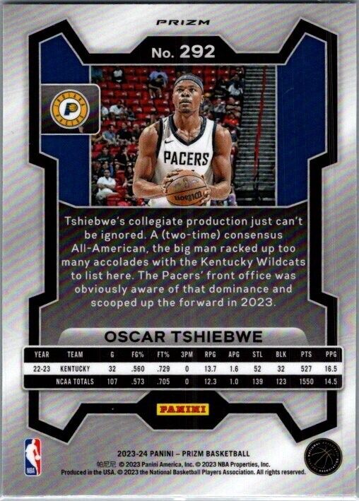 2023-24 Panini Prizm - #292 Oscar Tshiebwe (RC) Green Wave