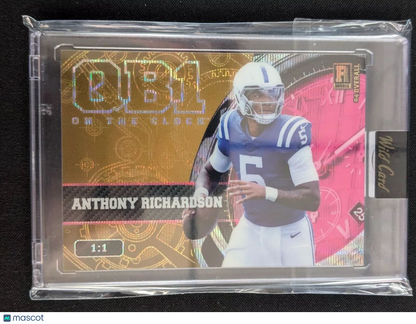 2024 Wild Card Anthony Richardson OCW-AR1 Gold On the Clock Pink (RC) 1/1