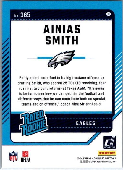 2024 Panini Donruss - Rated Rookie #365 Ainias Smith (RC)