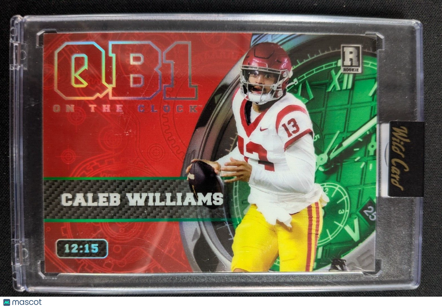 2023 Wild Card Red On the Clock Green Caleb Williams #OCW-CW2 /15 (RC)