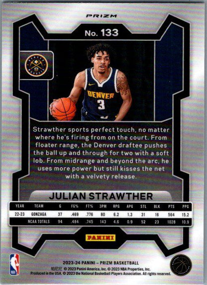 2023-24 Panini Prizm #133 Julian Strawther Prizms Green