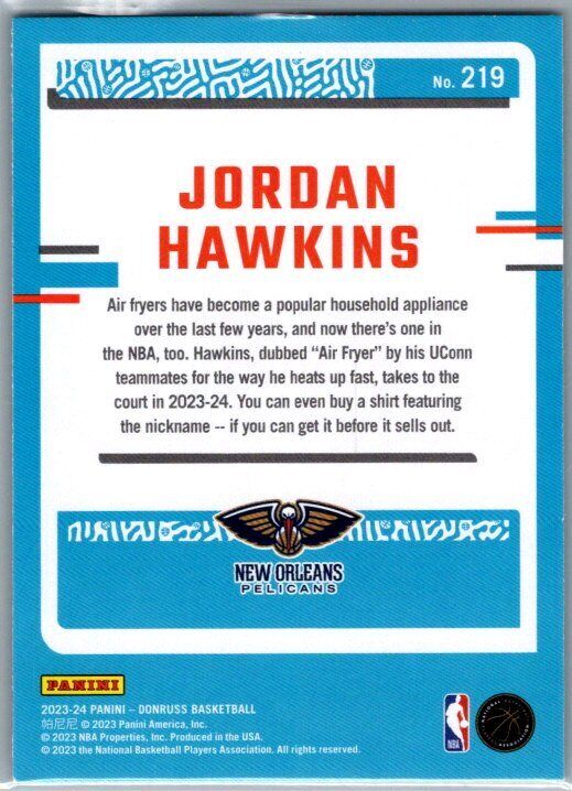 2023-24 Donruss #219 Jordan Hawkins Green Laser Holo