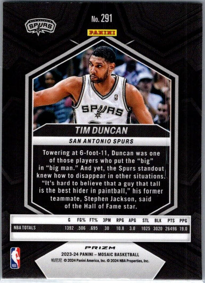 2023-24 Panini Mosaic Tim Duncan #291 Green Mosaic