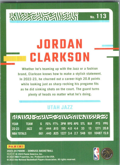 2023-24 Panini Donruss - #113 Jordan Clarkson