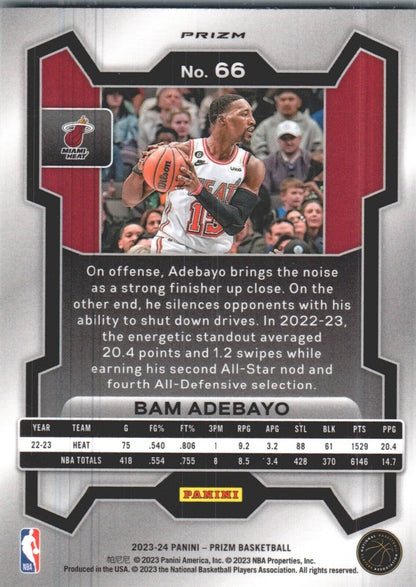 2023-24 Panini Prizm - Green Prizm #66 Bam Adebayo