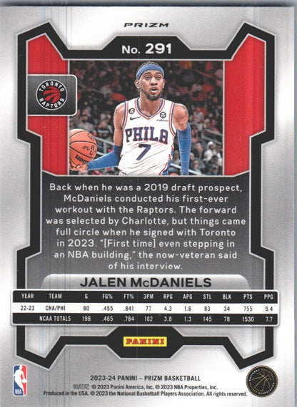 2023-24 Panini Prizm - Orange Ice #291 Jalen McDaniels