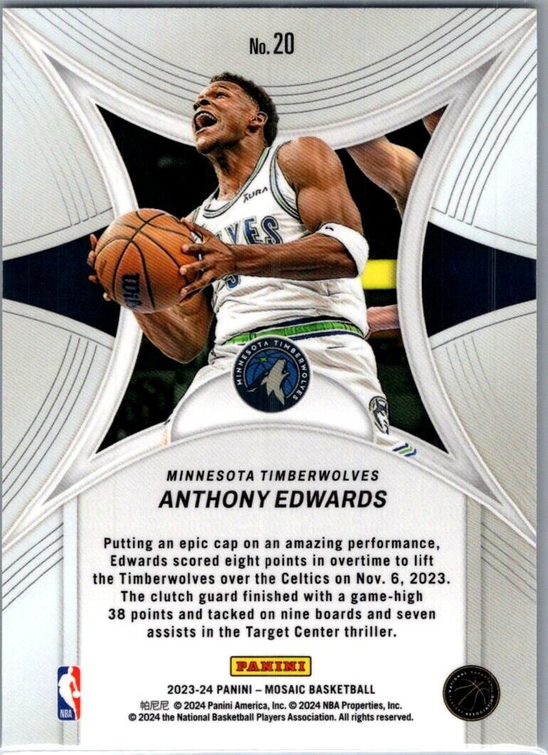 2023-24 Panini Anthony Edwards Epic Performers #20