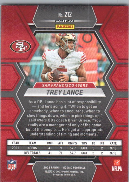 2023 Panini Mosaic #212 Trey Lance Camo Pink Mosaic