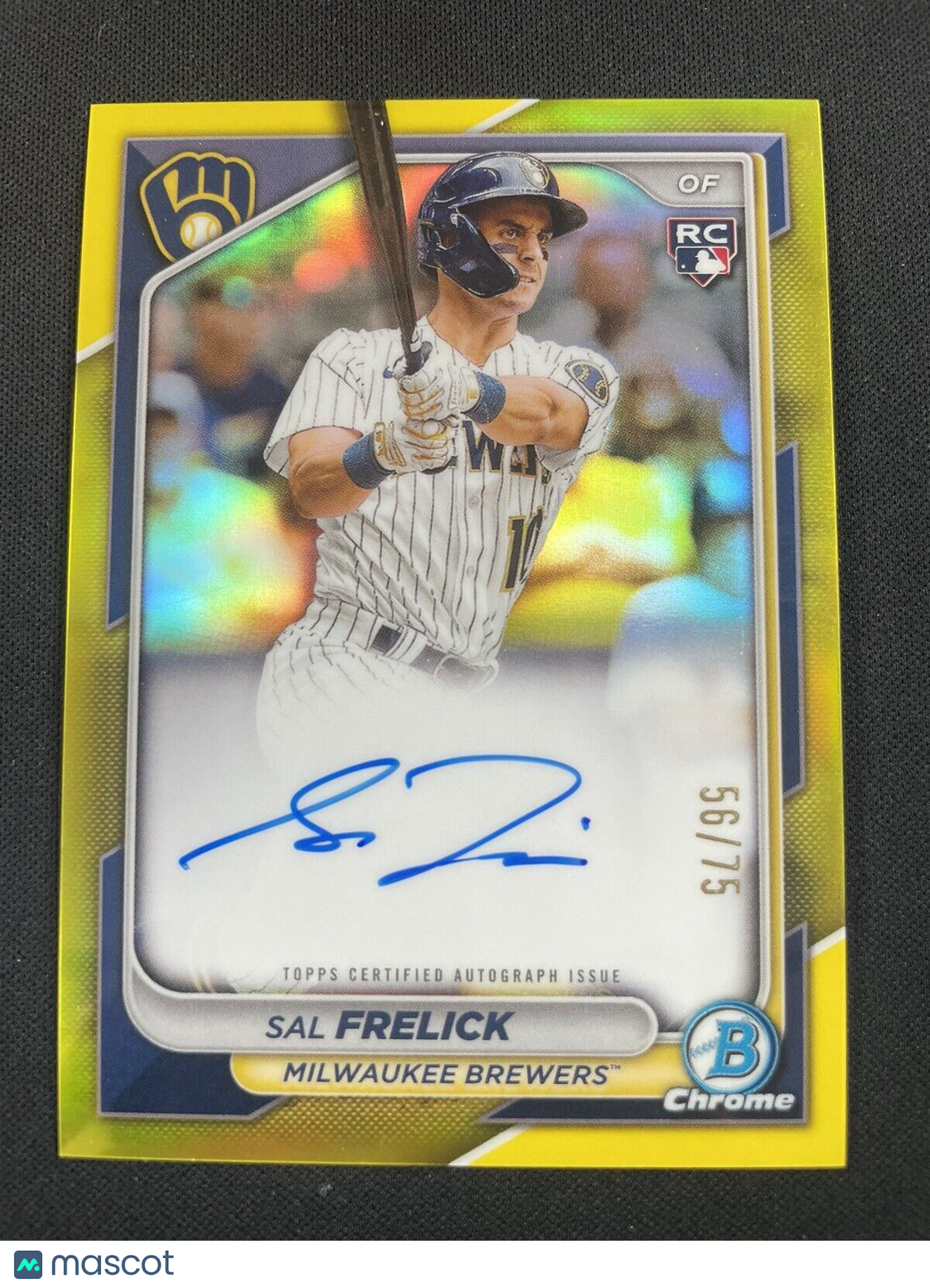 2024 Bowman Chrome #CRA-SF Sal Frelick RC Yellow Refractor Auto #/75