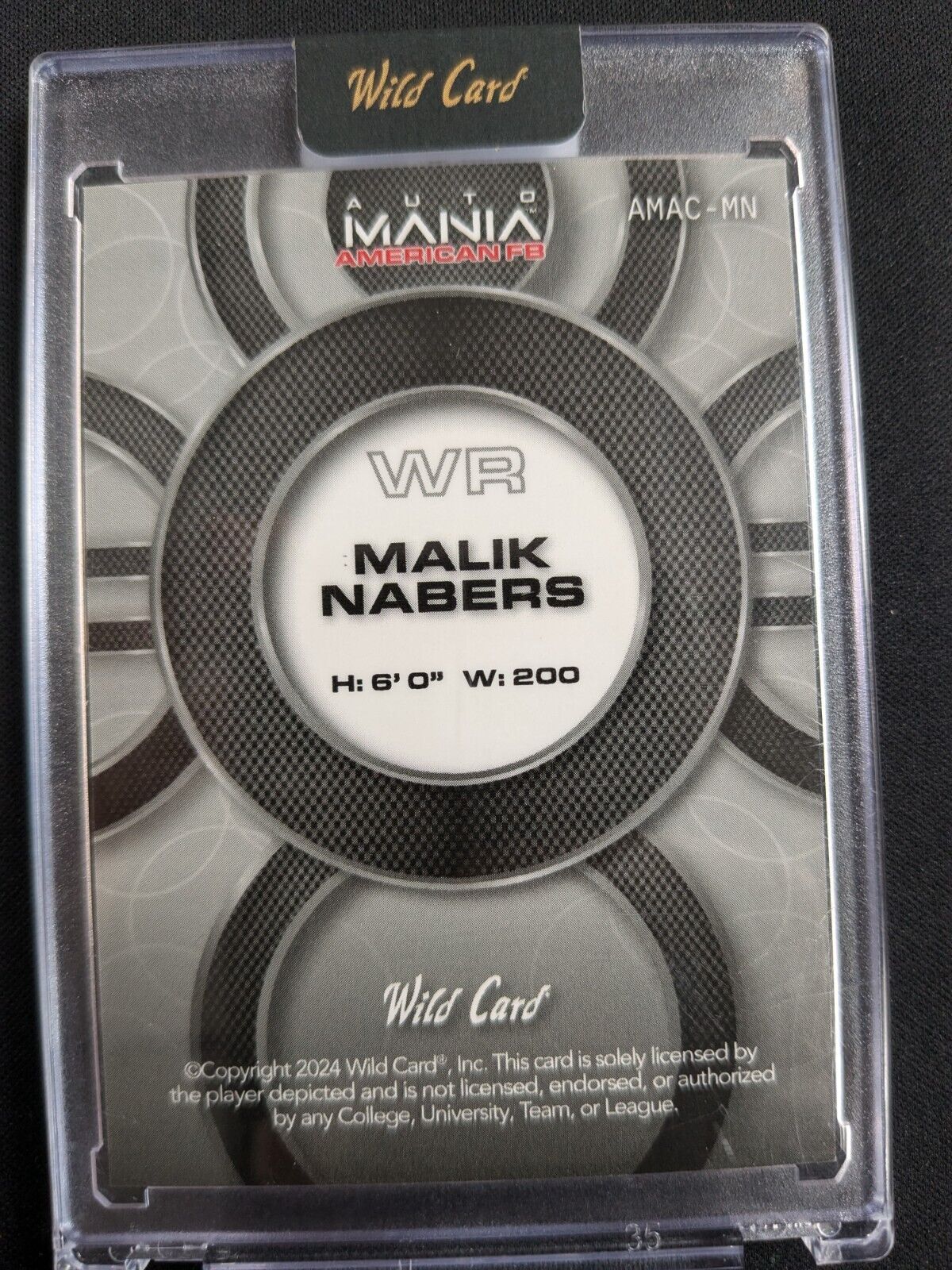 2024 Wild Card Blue Sparkle Painted Eagle Malik Nabers #AMAC-MN (RC) 1/1