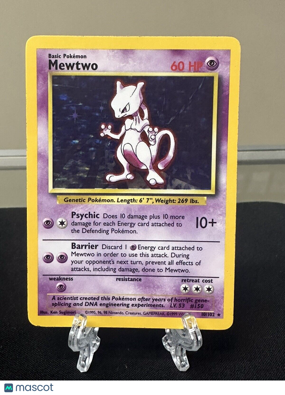 Mewtwo 10/102 Base Set Holo Rare LP+