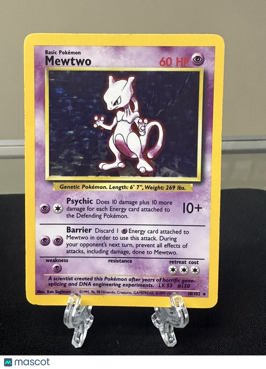 Mewtwo 10/102 Base Set Holo Rare LP+