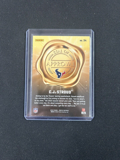 2023 Zenith Football CJ Stroud (RC) Zeal Of Approval #24 Houston Texans