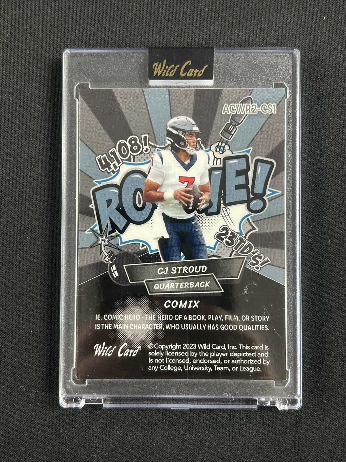 2023 Wild Card #ACWR2-CS1 Comix CJ Stroud Black Lazer /15 Rookie Texans