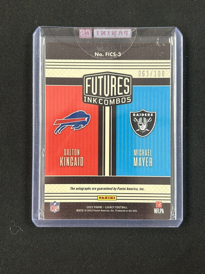 2023 Panini Legacy - Futures Ink Combos Silver #FICS-3 Mayer, Kincaid