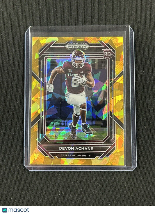 2023 Panini Prizm Draft Picks - Gold Ice Prizm #117 De'Von Achane (RC)