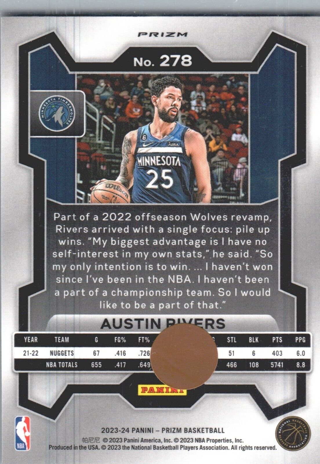 2023-24 Panini Prizm - Red Ice #278 Austin Rivers